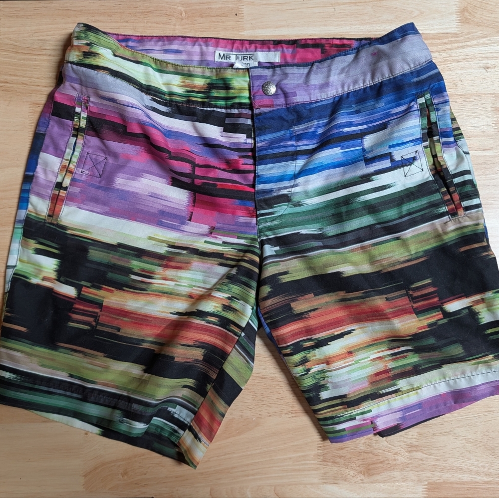 Mr. Turk Multicolor Striped Pattern Swim Trunks